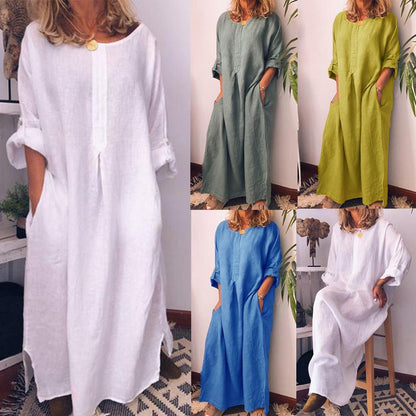 Ada® | Long Linen Shirt Dress in Oversize